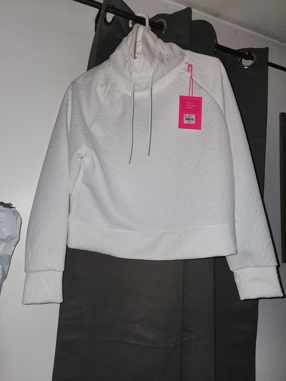 Juicy Couture White Quilted Funnel Neck Pullover